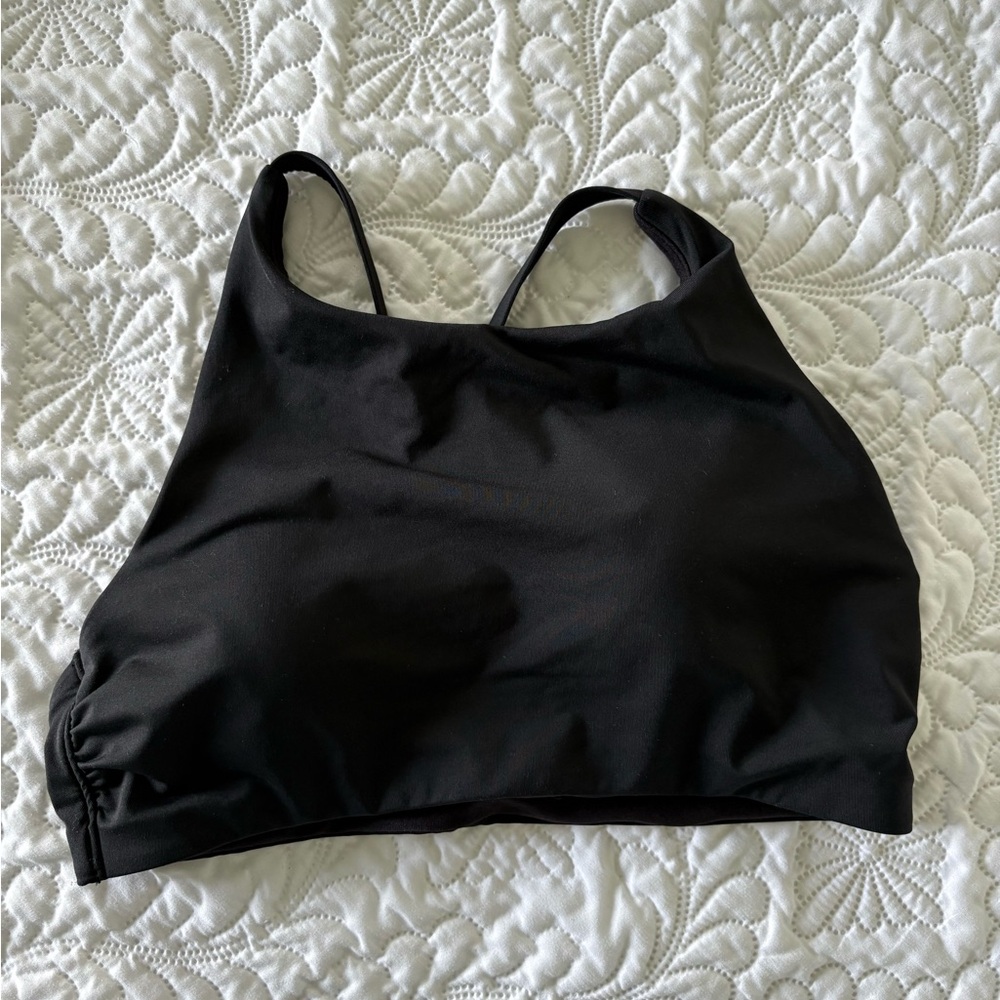 Athleta Black Sports Bra Supportive  removable, soft cups size small